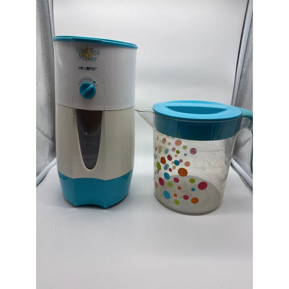 Mr. Coffee 3-Quart Iced Tea Maker TM38P Confetti Pitcher Teal Tested